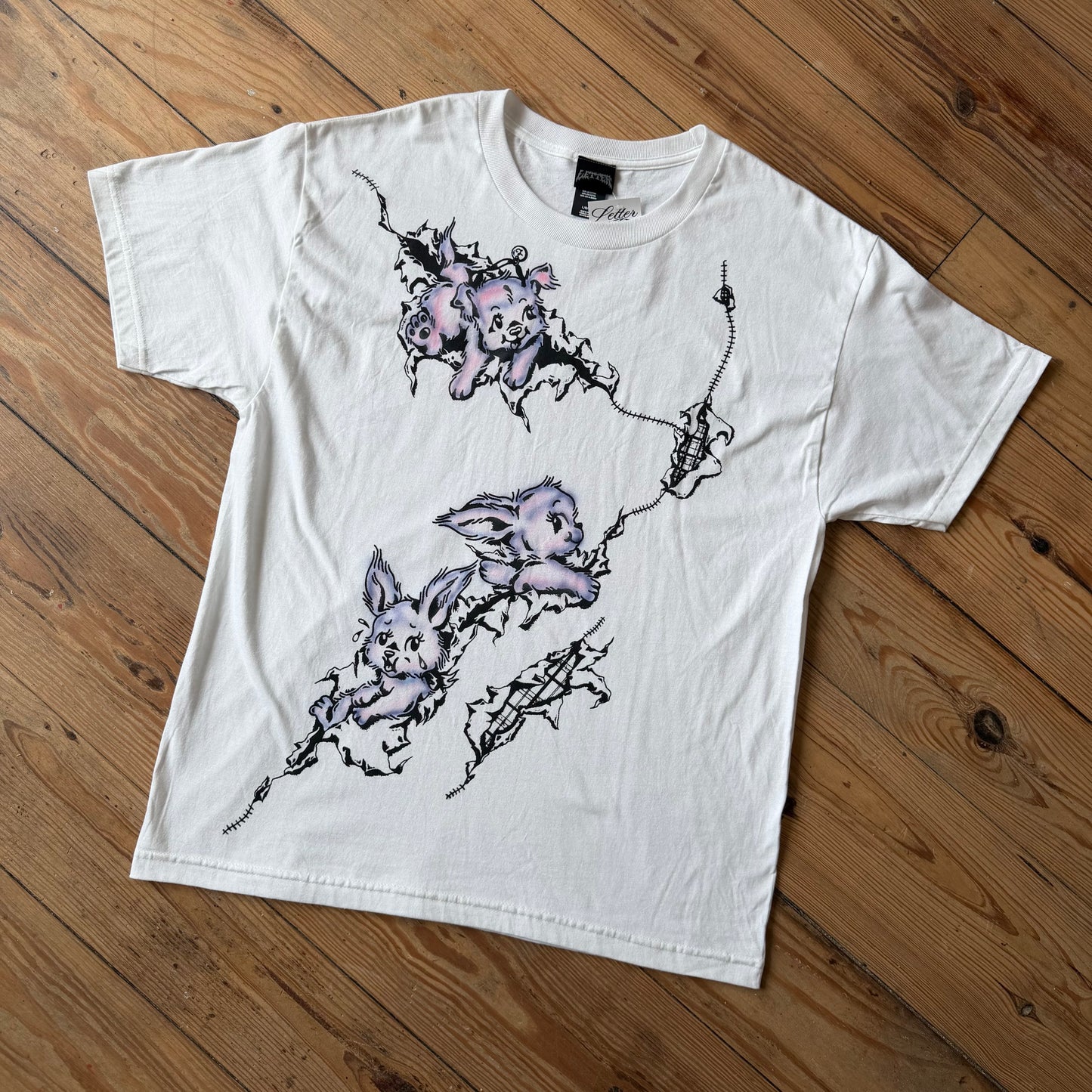 letter bunny tee pink/violet