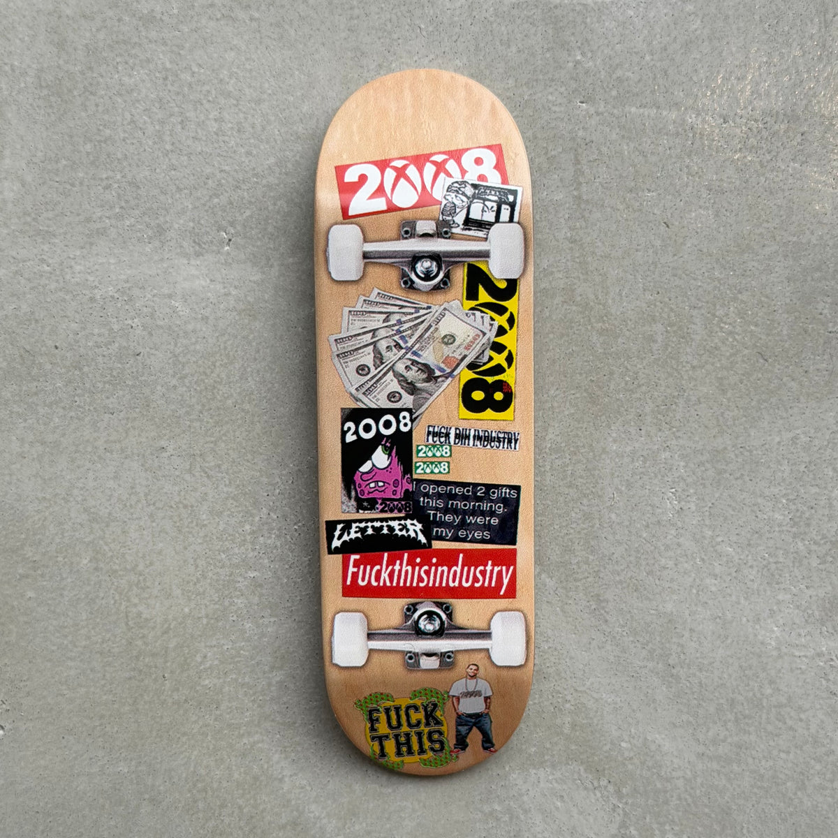 Letter FTI sticker deck
