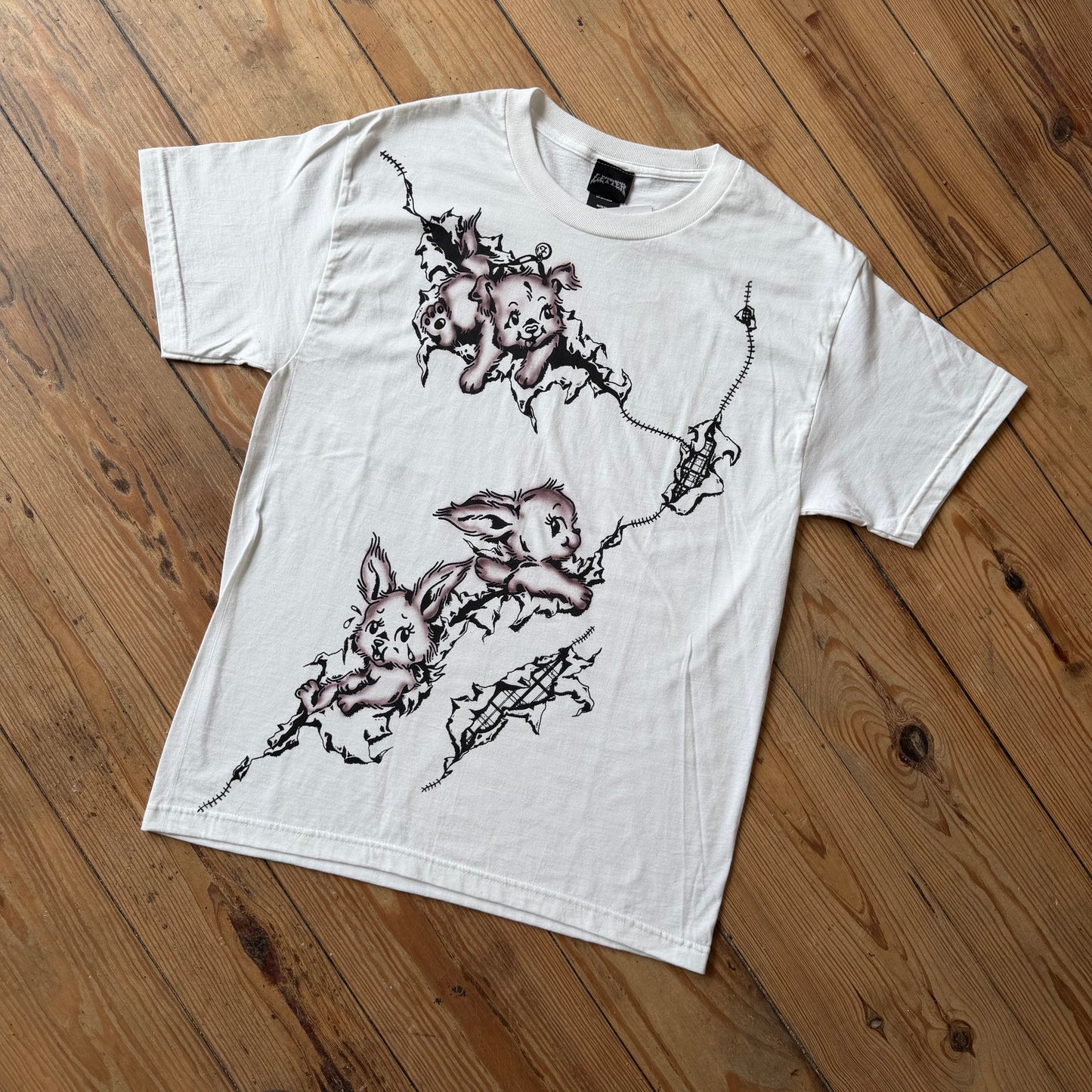 letter bunny tee brown