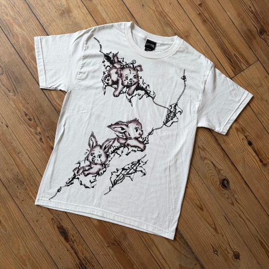 letter bunny tee brown