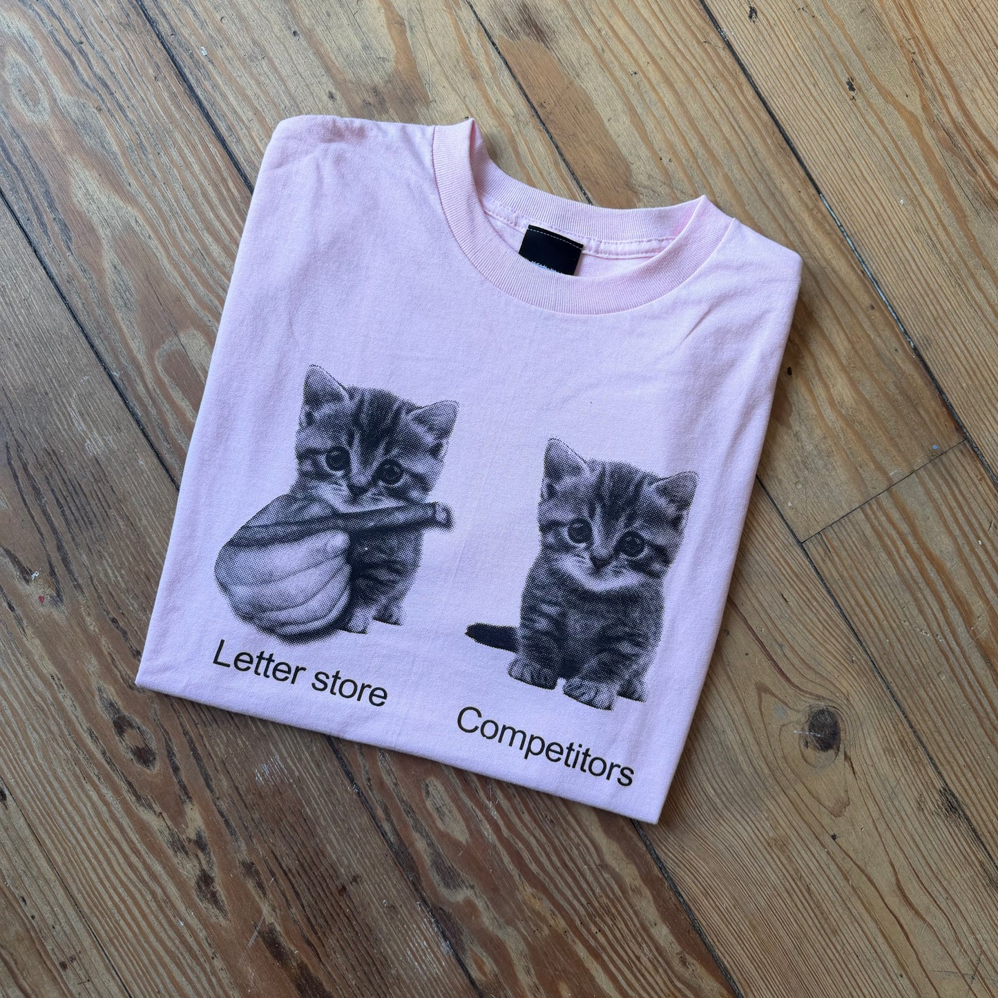 Letter Cat Tee Pink