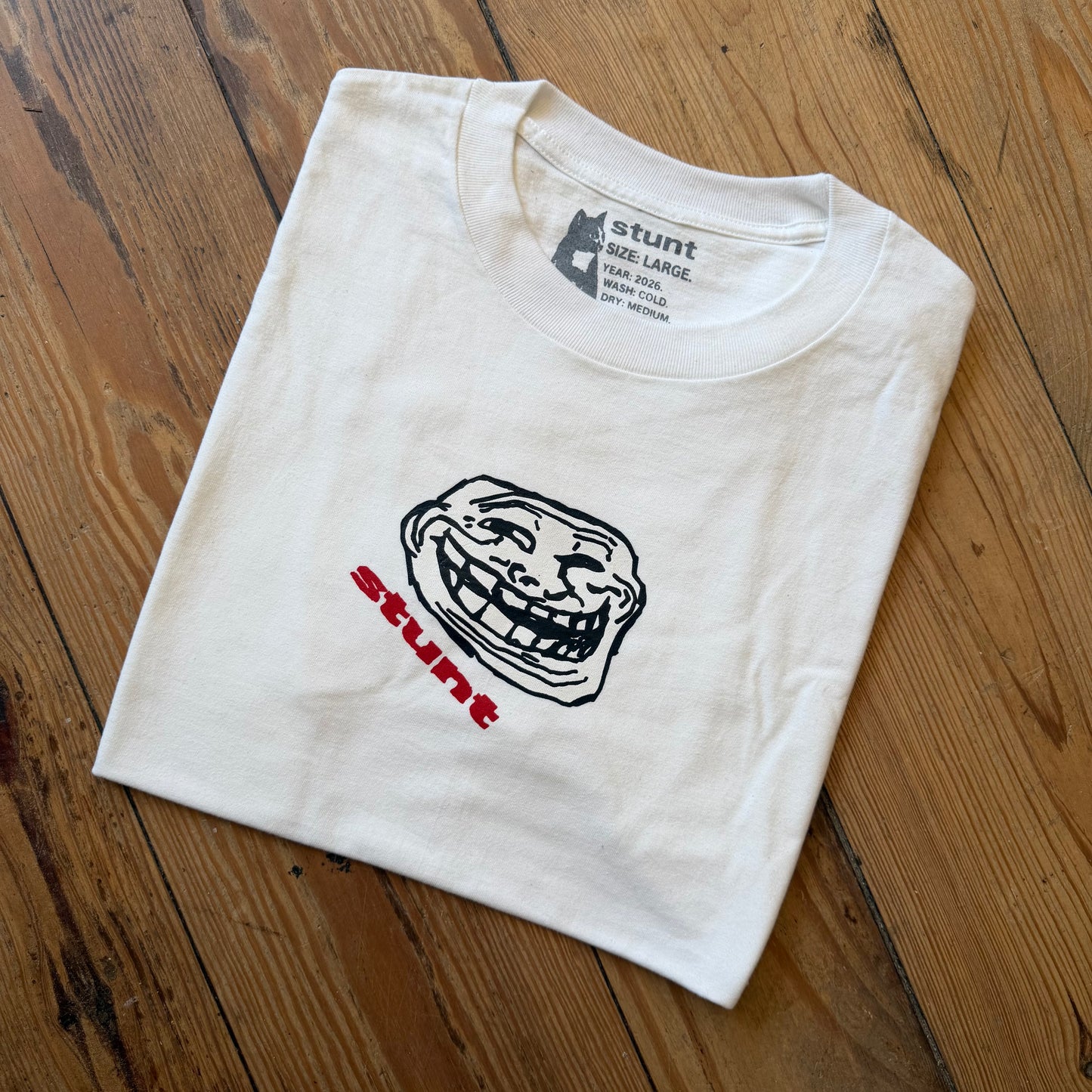 Stunt White troll tee Large