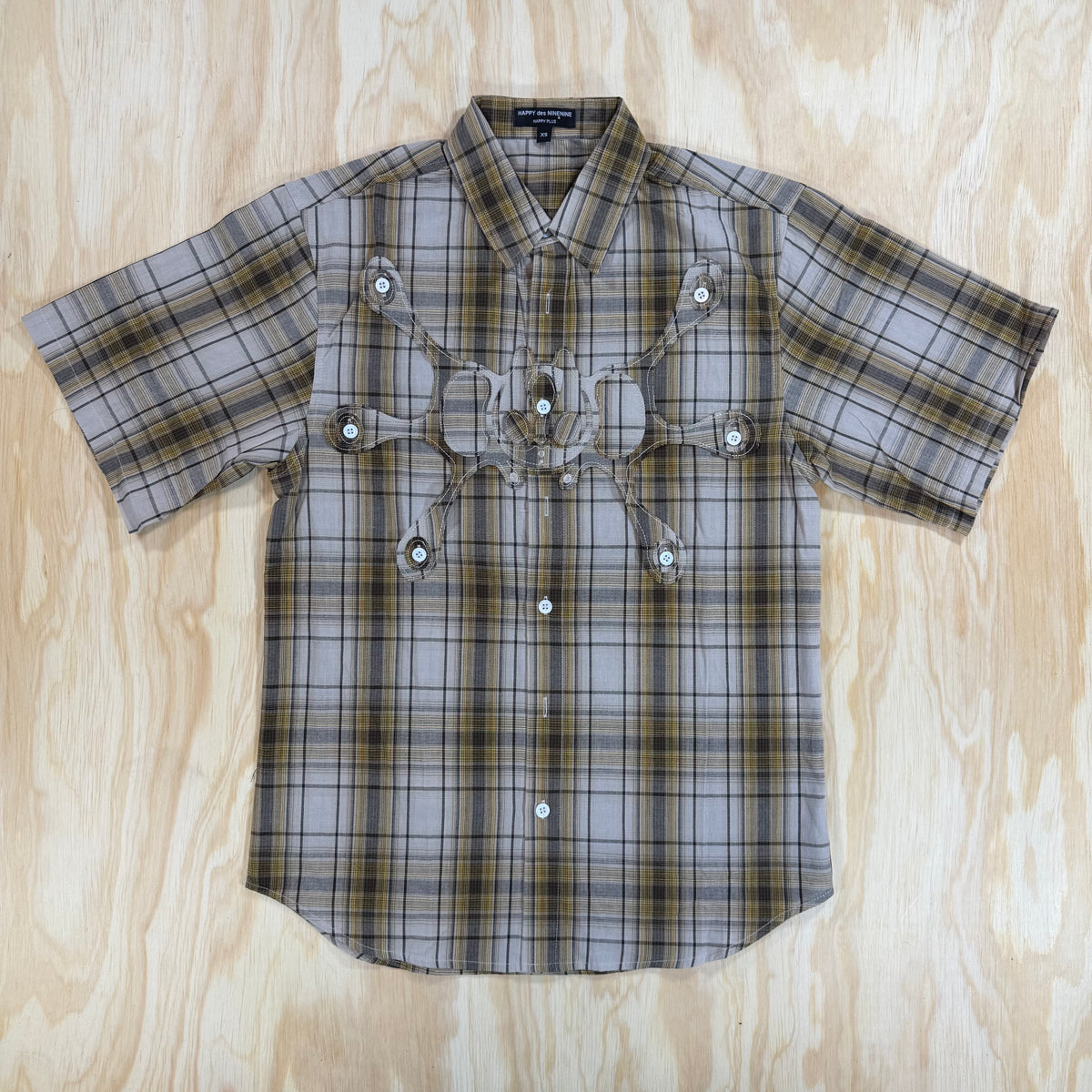 happy99 tan button up shirt