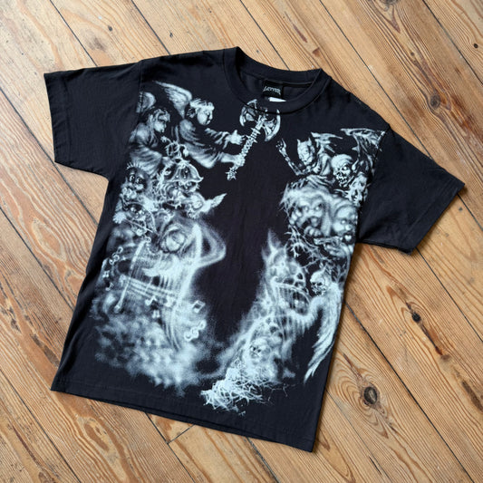 Letter airbrush tee black