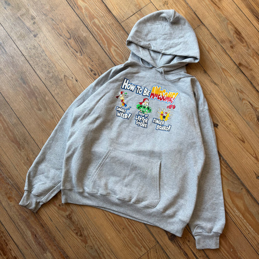 Grey “how to be awesome” hoodie
