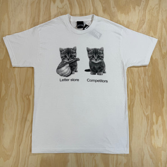letter cat white tee