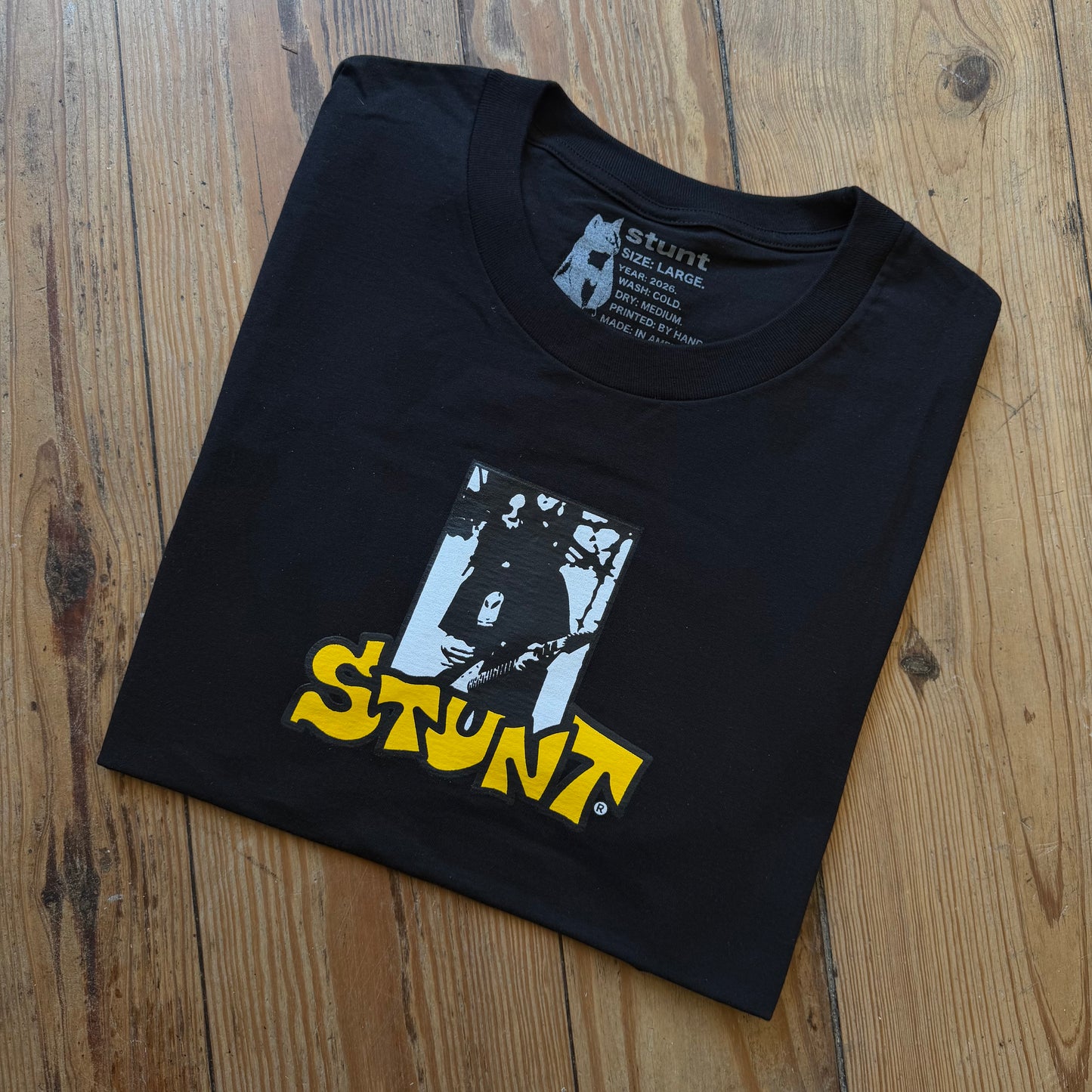 Stunt Black tee Large