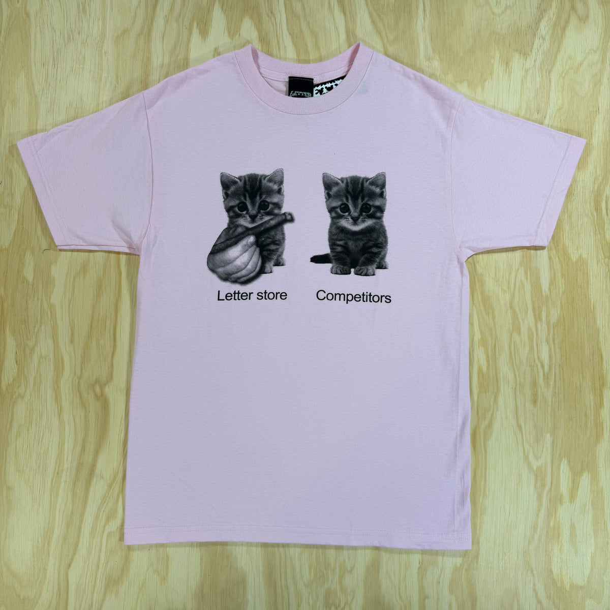 letter cat pink tee