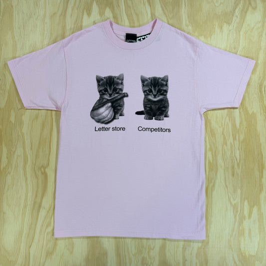 letter cat pink tee